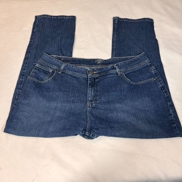 Riders by Lee Women's Plus 18W High-Rise Stretch Denim Straight Jeans - Picture 2 of 4